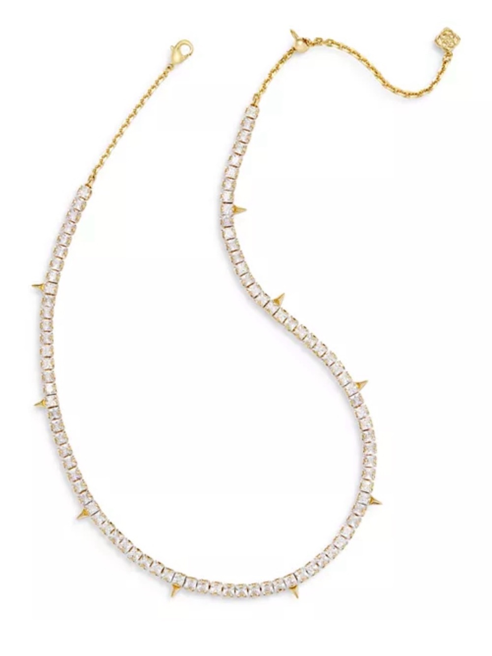 Kendra Scott 14K Gold Crystal Jacqueline Spiked Tennis Necklace